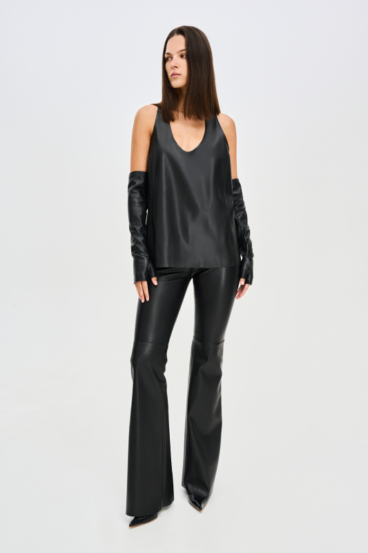 Майка из экокожи by Aleko BLACK